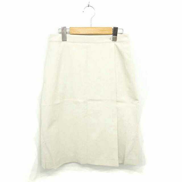 【中古】ナノユニバース nano universe Aperi スカート タイト 膝下丈 バックジップ 無地 シンプル 38 ライトベージュ 薄茶 /TT9 レディース 【ベクトル 古着】 211118