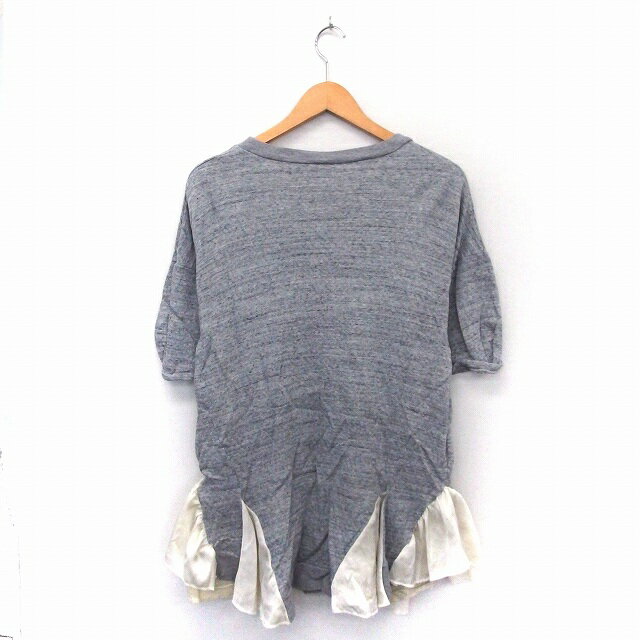 【中古】アビィ avie チュニック カットソー スウェット 半袖 裾フレア Uネック 2 グレー /ST15 レディース 【ベクトル 古着】 200822 ブランド古着ベクトルプレミアム店