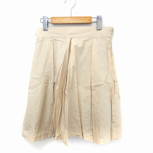【中古】セオリーリュクス theory luxe スカート フレア タック 膝丈 シンプル サイドジップ 38 ベージュ /ST7 レディース 【ベクトル 古着】 200801 ブランド古着ベクトルプレミアム店