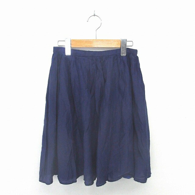 【中古】アーバンリサーチ URBAN RESEARCH スカート ギャザー フレア ひざ丈 薄手 無地 シンプル 綿 コットン シルク混 ONE 紫 パープル /TT2 レディース 【ベクトル 古着】 200722 ブランド古着ベクトルプレミアム店(4)