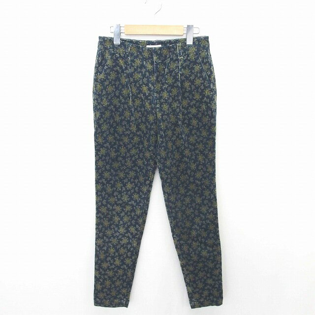 【中古】ジャーナルスタンダード JOURNAL STANDARD パンツ テーパード コーデュロイ 総柄 ジップフライ ハイウエスト 34 緑 ダークグリーン /TT6 レディース 【ベクトル 古着】 200723 ブランド古着ベクトルプレミアム店