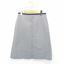 【中古】ボールジー BALLSEY トゥモローランド スカート 台形 膝下丈 斜めストライプ 薄手 サイドジップ 綿 コットン 38 グレー ブラック 灰 黒 ...