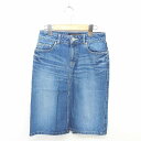 【中古】アーバンリサーチ ドアーズ URBAN RESEARCH DOORS スカート タイト デニム 膝下丈 ウォッシュ加工 ジップフライ 36 紺 インディ...