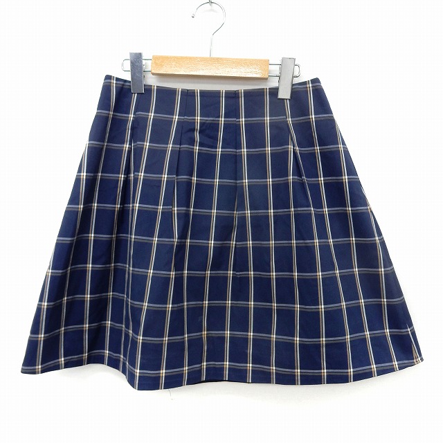 Rakuten - 【中古】ボンメルスリー BON MERCERIE スカート フレア 膝丈 チェック バックジップ 36 ネイビー /ST39 レディース 【ベクトル 古着】 200716 ブランド古着ベクトルプレミアム店