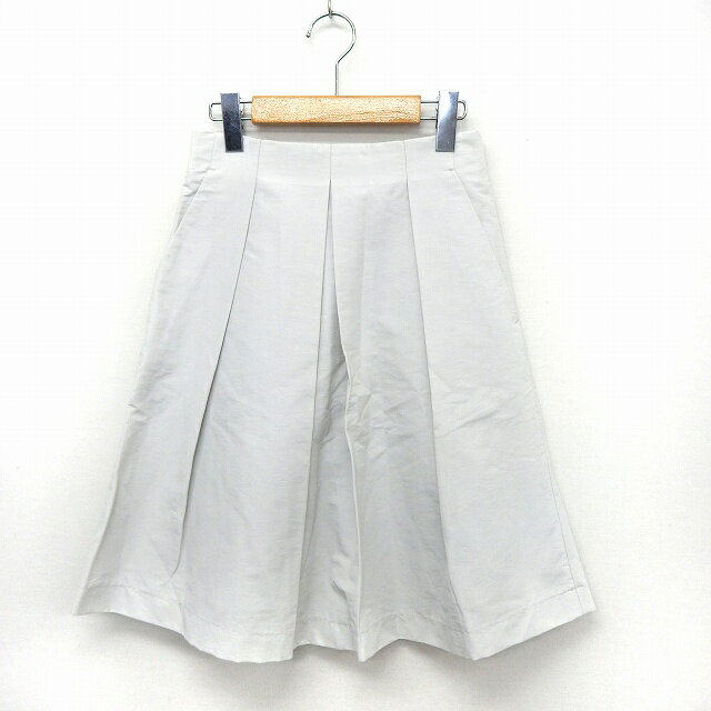 【中古】ナイン NINE スカート フレア タック バックジップ シンプル 0 グレー /ST33 レディース 【ベクトル 古着】 200716 ブランド古着ベクトルプレミアム店