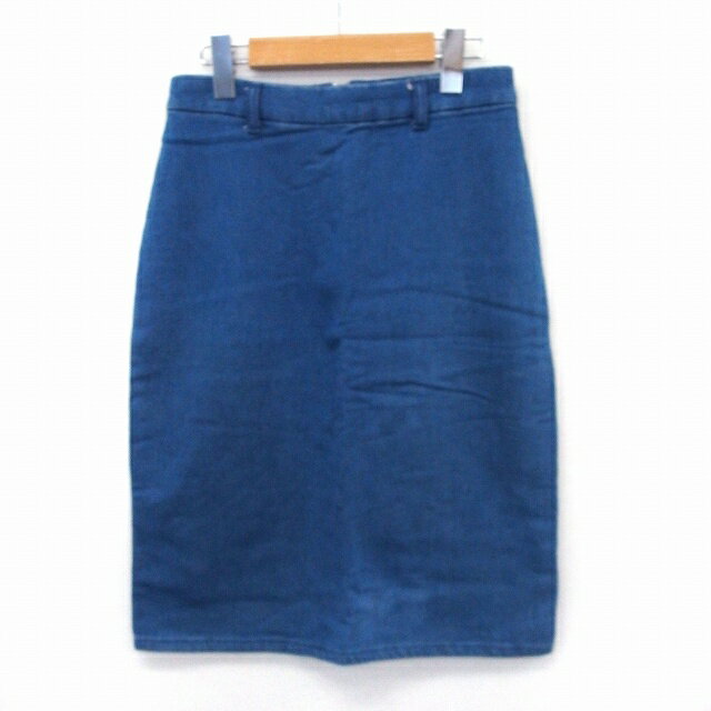 【中古】グリーンレーベルリラクシング ユナイテッドアローズ green label relaxing スカート タイト 膝丈 バックジップ シンプル 38 ブルー /ST28 レディース 【ベクトル 古着】 200821 ブランド古着ベクトルプレミアム店