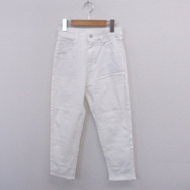 【中古】LIVE IN COMFORT リブ イン コンフォート パンツ スキニー アンクル丈 シンプル ポケット 4 ホワイト /ST43 レディース 【ベク..