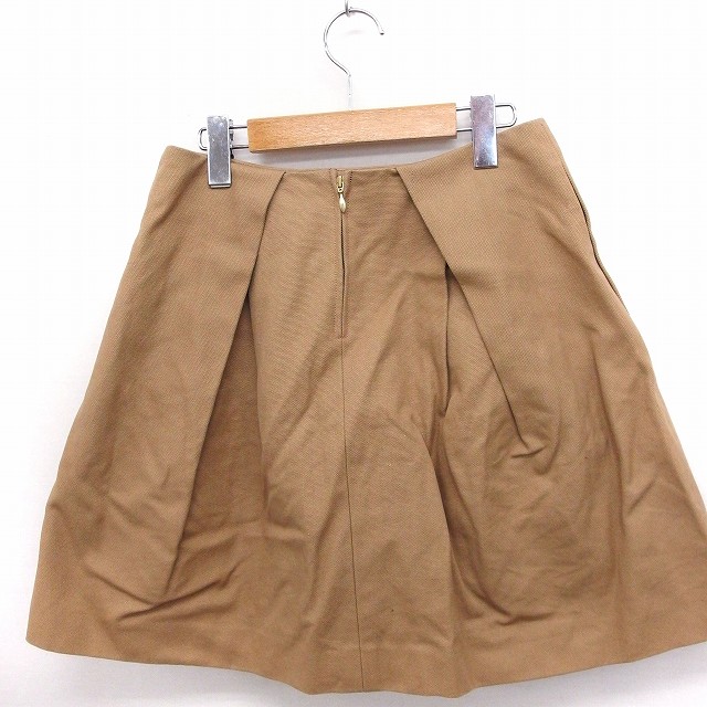 【中古】ドゥーズィエムクラス DEUXIEME CLASSE スカート フレア タック ミニ 無地 シンプル 綿 36 キャメル 茶 /FT23 レディース 【ベクトル 古着】 200808 ブランド古着ベクトルプレミアム店