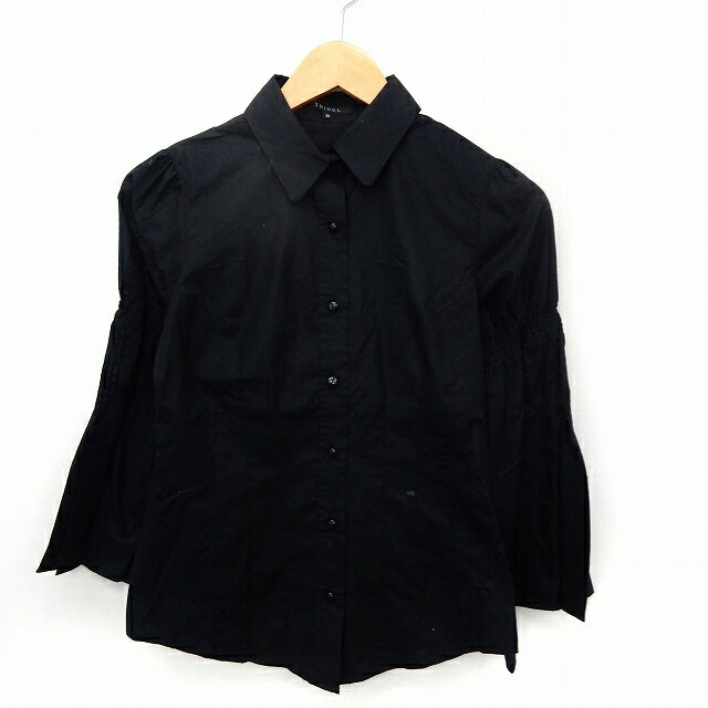 Long-Sleeved - 【中古】スナイデル snidel シャツ ブラウス ステンカラー 長袖 裾フレア 0 ブラック /ST16 レディース 【ベクトル 古着】 200807 ブランド古着ベクトルプレミアム店