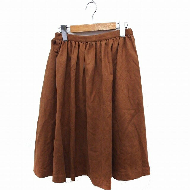 【中古】アーバンリサーチ ドアーズ URBAN RESEARCH DOORS スカート ギャザー ロング 無地 シンプル スエード調 F キャメル 茶 /FT45 レディース 【ベクトル 古着】 200902 ブランド古着ベクトルプレミアム店