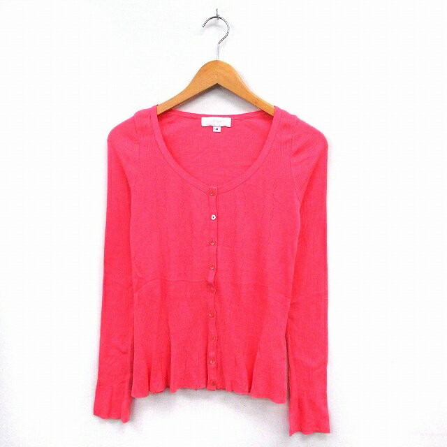 【中古】ジルスチュアート JILL STUART カーディガン ニット 長袖 シンプル M ピンク /ST16 レディース 【ベクトル 古着】 200905 ブランド古着ベクトルプレミアム店