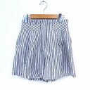 【中古】ムルーア MURUA パンツ キュロット ショートパンツ ストライプ ハイウエスト 2 ブルー /ST7 レディース 【ベクトル 古着】 201005 ...