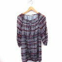 【中古】HANNASCHYGULLA チュニック 総柄 リボン 七分袖 38 グレー 灰 /FT41 レディース 【ベクトル 古着】 201003 ブランド古着...