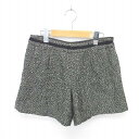 【中古】ビス ViS パンツ キュロット ショート 厚手 サイドジップ ウール混 M 薄茶 黒 ライトベージュ ブラック /TT4 レディース 【ベクトル 古着...