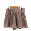【中古】アバハウス ドゥヴィネット abahouse devinette キュロット パンツ ショート丈 ジップアップ ギャザー ブラウン /ST46 レディー...