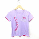 ケイパ KAEPA Tシャツ カットソー 丸首 英字 プリント 半袖 M 紫 パープル /TT24 レディース  200924 ブランド古着ベクトルプレミアム店