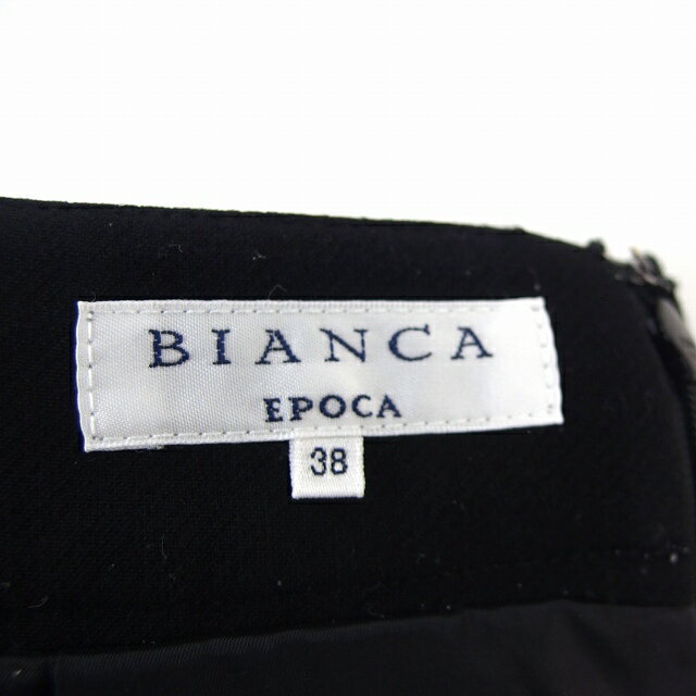 【中古】ビアンカ BIANCA スカート フレア 膝丈 シンプル バックジップ 38 ブラック /ST5 レディース 【ベクトル 古着】 201012 ブランド古着ベクトルプレミアム店