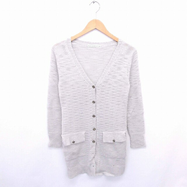 Wool - 【中古】フェリシモ BBP カーディガン ニット ひざ丈 Vネック ウール混 長袖 S ライトグレー 灰 /TT24 レディース 【ベクトル 古着】 201031 ブランド古着ベクトルプレミアム店