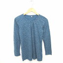 【中古】M.M.O. チュニック 丸首 ドット プルオーバー 長袖 L 青緑 白 ブルー ホワイト /TT35 レディース 【ベクトル 古着】 201028 ブ...