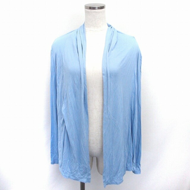 【中古】千趣会 カーディガン ボタンレス 長袖 無地 シンプル M ライトブルー /FT21 レディース 【ベクトル 古着】 210203 ブランド古着ベクトルプレミアム店