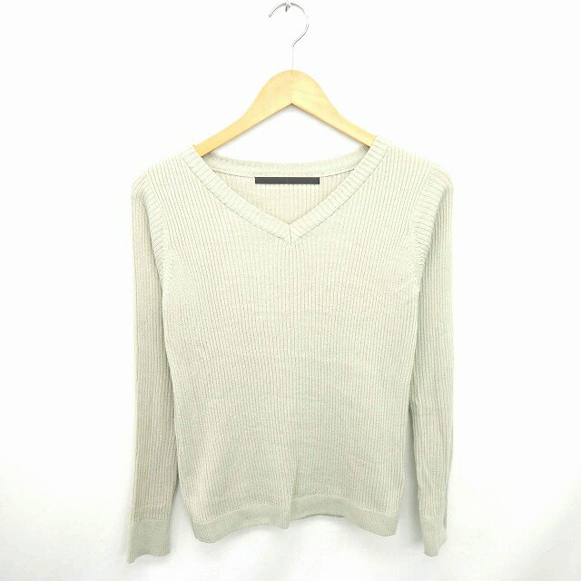 【中古】ケービーエフプラス KBF＋ アーバンリサーチ ニット セーター Vネック 無地 シンプル 長袖 ONE ベージュ 薄茶 /TT32 レディース 【ベクトル 古着】 210111 ブランド古着ベクトルプレミアム店