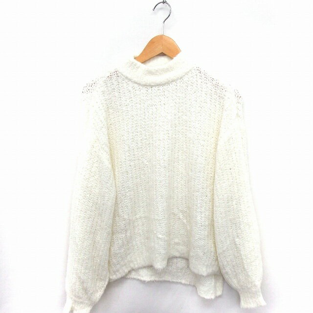 Turtleneck - 【中古】ローリーズファーム LOWRYS FARM ニット セーター ハイネック 長袖 無地 ゆったり M ホワイト 白 /FT33 レディース 【ベクトル 古着】 210114 ブランド古着ベクトルプレミアム店