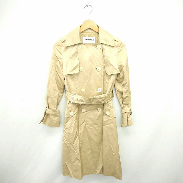 Rakuten - 【中古】GEORGES RECH コート アウター トレンチ ロング ダブルボタン 綿 コットン 36 ベージュ 薄茶 /TT42 レディース 【ベクトル 古着】 201218 ブランド古着ベクトルプレミアム店
