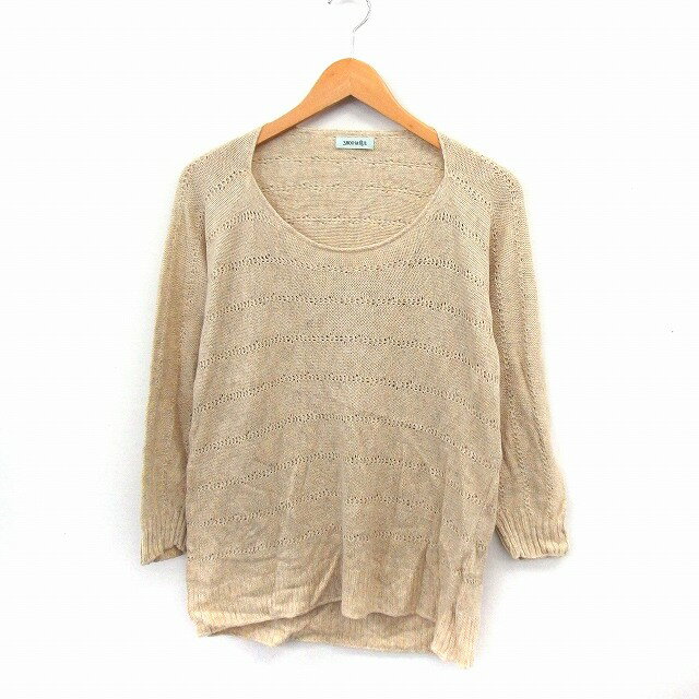 Boat Neck - 【中古】シューラルー SHOO・LA・RUE ニット セーター ボートネック 長袖 透け編み F ベージュ /ST32 レディース 【ベクトル 古着】 201219 ブランド古着ベクトルプレミアム店
