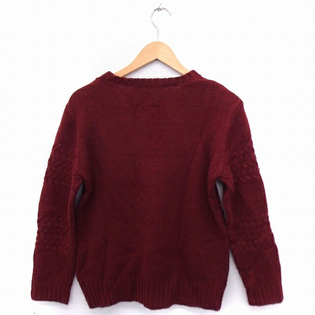【中古】loytaa ニット セーター ケーブル編み 丸首 長袖 ウール混 F ボルドー 赤 /FT4 レディース 【ベクトル 古着】 201228 ブランド古着ベクトルプレミアム店