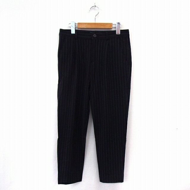 Nylon, Rayon, Polyester - 【中古】フレームワーク Framework パンツ スラックス アンクル丈 ストライプ ジップフライ ポケット 36 ブラック /ST55 レディース 【ベクトル 古着】 210114 ブランド古着ベクトルプレミアム店