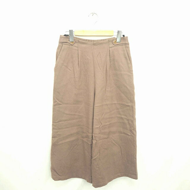 【中古】リフレクト Reflect パンツ ワイド サイドジップ ウール 厚手 無地 シンプル 9 茶 ブラウン /TT38 レディース 【ベクトル 古着】 210123 ブランド古着ベクトルプレミアム店