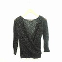 【中古】セシルマクビー CECIL McBEE ニット セーター カシュクール 透け編み 長袖 M 黒 金 ブラック ゴールド /TT21 レディース 【ベクトル 古着】 210118 ブランド古着ベクトルプレミアム店(4)