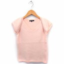 【中古】ミッシュマッシュ MISCH MASCH ニット セーター パール装飾 Vネック フレンチスリーブ アンゴラ混 ウール混 38 ピンク /FT7 レディース 【ベクトル 古着】 210122 ブランド古着ベクトルプレミアム店|詳細画像