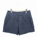 【中古】クローラ crolla パンツ キュロット ショート ラメ ジップフライ 36 紺 黒 ネイビー ブラック /TT40 レディース 【ベクトル 古着】 ...