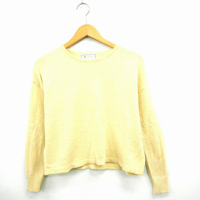【中古】ロペピクニック ROPE Picnic ニット セーター リブ 無地 シンプル 丸首 長袖 アンゴラ混 38 イエロー 黄 /MT11 レディース 【ベクトル 古着】 210206 ブランド古着ベクトルプレミアム店
