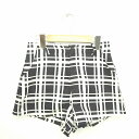 【中古】ヘザー Heather パンツ キュロット ショート 格子柄 チェック ジップフライ ブラック アイボリー 黒 /TT47 レディース 【ベクトル 古着...