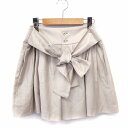【中古】ボンメルスリー BON MERCERIE パンツ キュロット ショート リボン フレア 無地 シンプル 38 ベージュ /FT20 レディース 【ベクト...