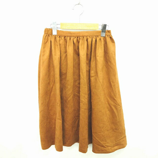 【中古】アーバンリサーチ ドアーズ URBAN RESEARCH DOORS スカート ギャザー フレア ミモレ丈 ロング ウエストゴム 無地 F 茶 ブラウン /TT38 レディース 【ベクトル 古着】 210220 ブランド古着ベクトルプレミアム店
