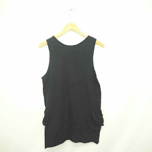 【中古】AGAS ワンピース ひざ丈 丸首 プルオーバー 綿 無地 ノースリーブ 緑 ダークグリーン /TT5 レディース 【ベクトル 古着】 210308