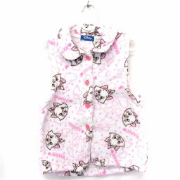 【中古】ディズニー Disney 子供服 ベスト おしゃれキャット MARIE ネコ ノースリーブ 110 ホワイト 白 ピンク /FT41 キッズ 【ベクトル 古着】 210317