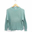 【中古】m m Q ニット セーター モックネック 長袖 無地 コットン 綿 M グリーン 緑 /FT37 レディース 【ベクトル 古着】 210428(4)