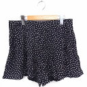 【中古】パンツ キュロット ショート ドット柄 ギャザー M ブラック 黒 /FT50 N レディース 【ベクトル 古着】 210520