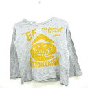 【中古】easyfreak 子供服 ベビー Tシャツ カットソー ロゴプリント 丸首 長袖 コットン 綿 90 グレー イエロー 灰 黄 /MT20 キッズ 【...