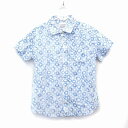 【中古】バックナンバー BACK NUMBER 子供服 シャツ ブラウス 半袖 アロハ コットン 綿 総柄 140 ホワイト 白 ブルー 青 /HT13 キッズ 【ベクトル 古着】 210923