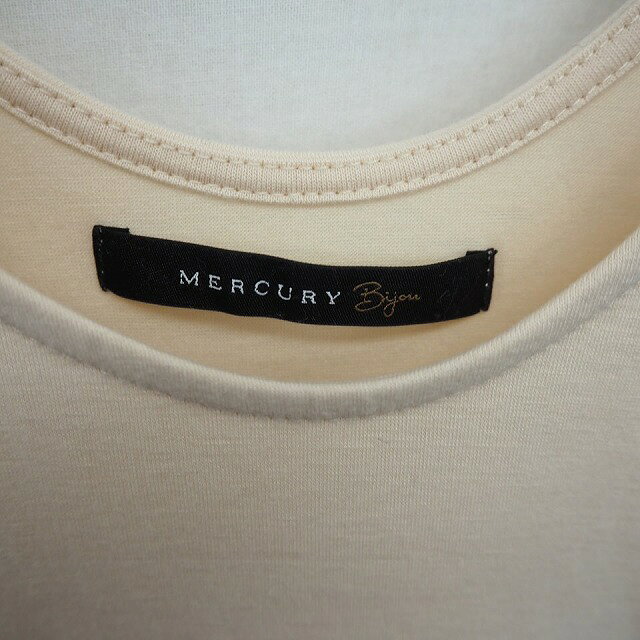 【中古】マーキュリービジュー Mercury Bijou ワンピース ひざ丈 バイカラー フレア プルオーバー ノースリーブ F 薄茶 黒 ベージュ ブラック /TT18 レディース 【ベクトル 古着】 210524 3