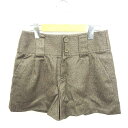 【中古】グレースコンチネンタル GRACE CONTINENTAL パンツ キュロット ショート ジップフライ ウール混 カシミヤ混 アンゴラ混 36 カーキ ...