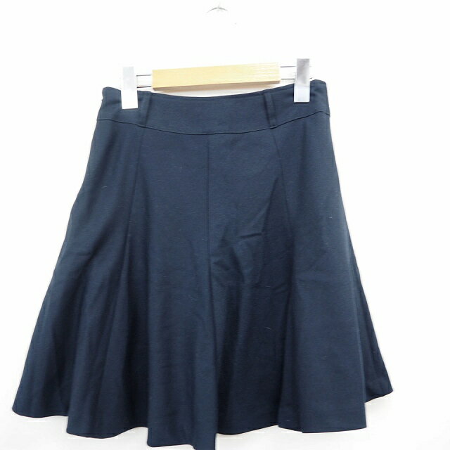 【中古】ファビュラス FABULOUS スカート ボトムス フレア 無地 シンプル ひざ丈 M ネイビー 紺 /MT17 レディース 【ベクトル 古着】 210527