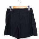 【中古】クイーンズコート QUEENS COURT パンツ ショート キュロット 無地 綿混 1 ブラック 黒 /FT17 レディース 【ベクトル 古着】 21...