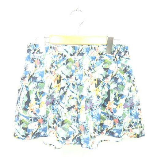 【中古】アズールバイマウジー AZUL by moussy パンツ キュロット ショート 花柄 ウエストゴム 薄手 S 緑 青 グリーン ブルー /TT14 レディース 【ベクトル 古着】 210607 【中古】アズールバイマウジー AZUL by moussy パンツ キュロット ショート 花柄 ウエストゴム 薄手 S 緑 青 グリーン ブルー /TT14 レディース 【ベクトル 古着】 210607