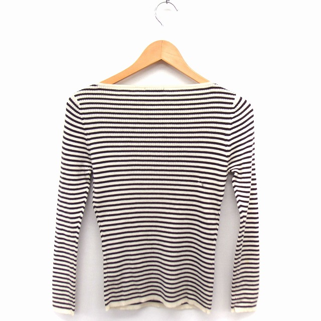 【中古】アンクライン ANNE KLEIN ニット セーター ボートネック 長袖 ウール混 M アイボリー 白 ブラウン 茶 /FT39 レディース 【ベクトル 古着】 210621 vectorpremium-17120360 ブランド古着ベクトルプレミアム店 サンプル画像2